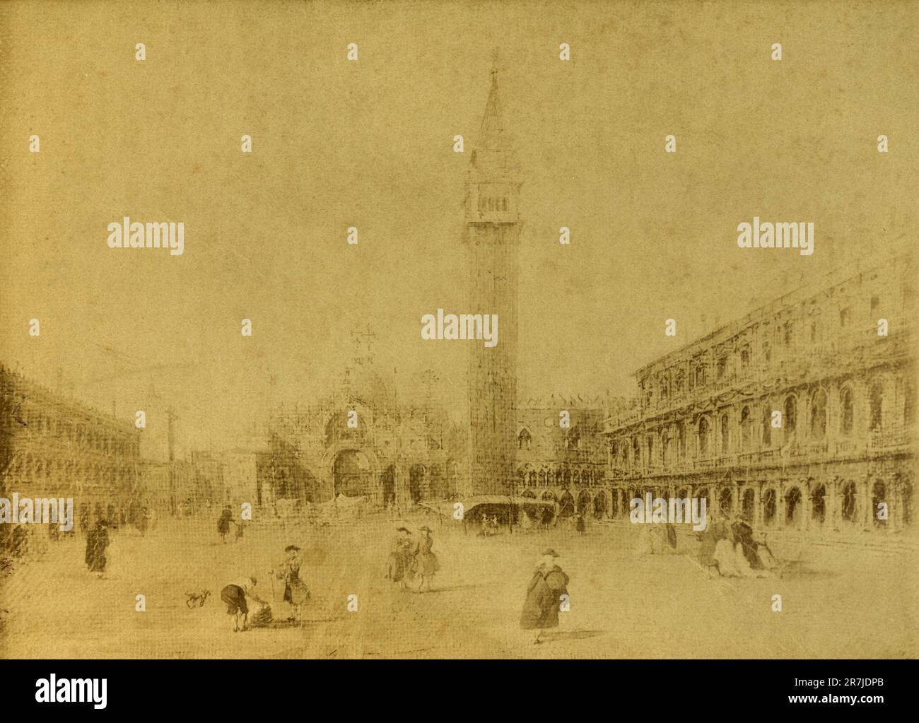View of St. Mark's Square in Venice, painting by Italian artist Canaletto, Italy 1880s Stock Photo