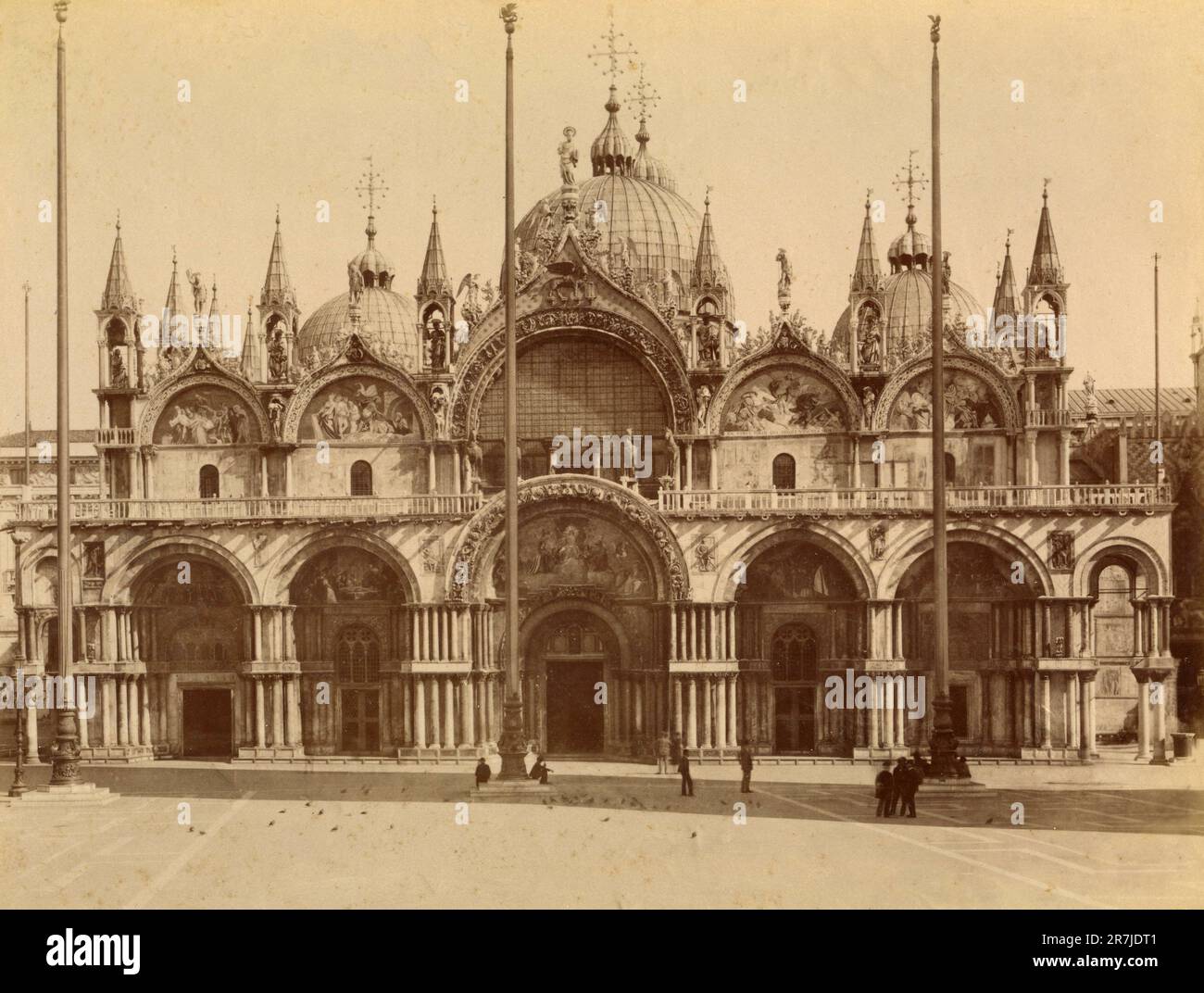 Outside view of the St. Mark Basilica,Venice, Italy 1880s Stock Photo