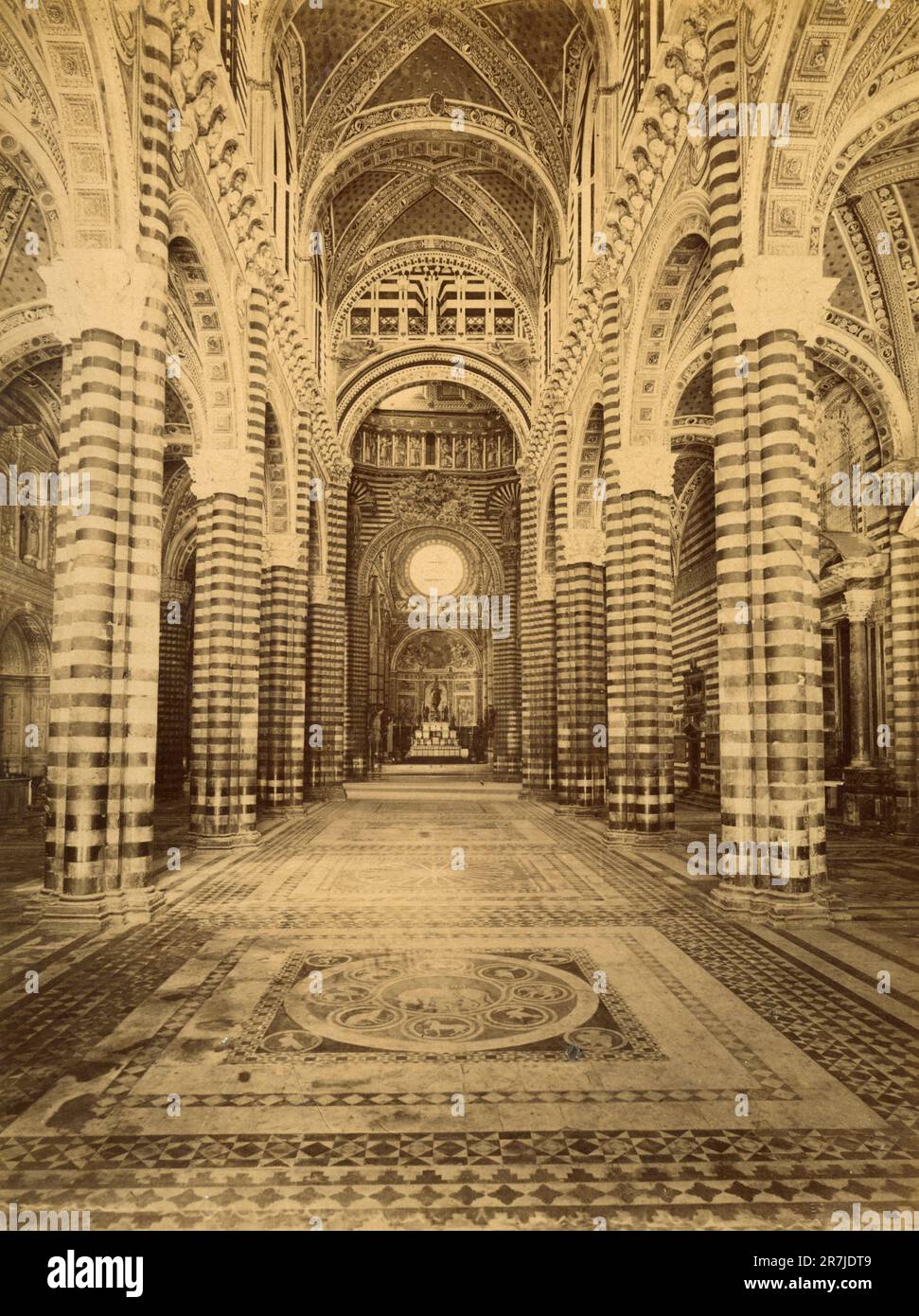 Inside view of Siena cathedral, Italy 1880s Stock Photo