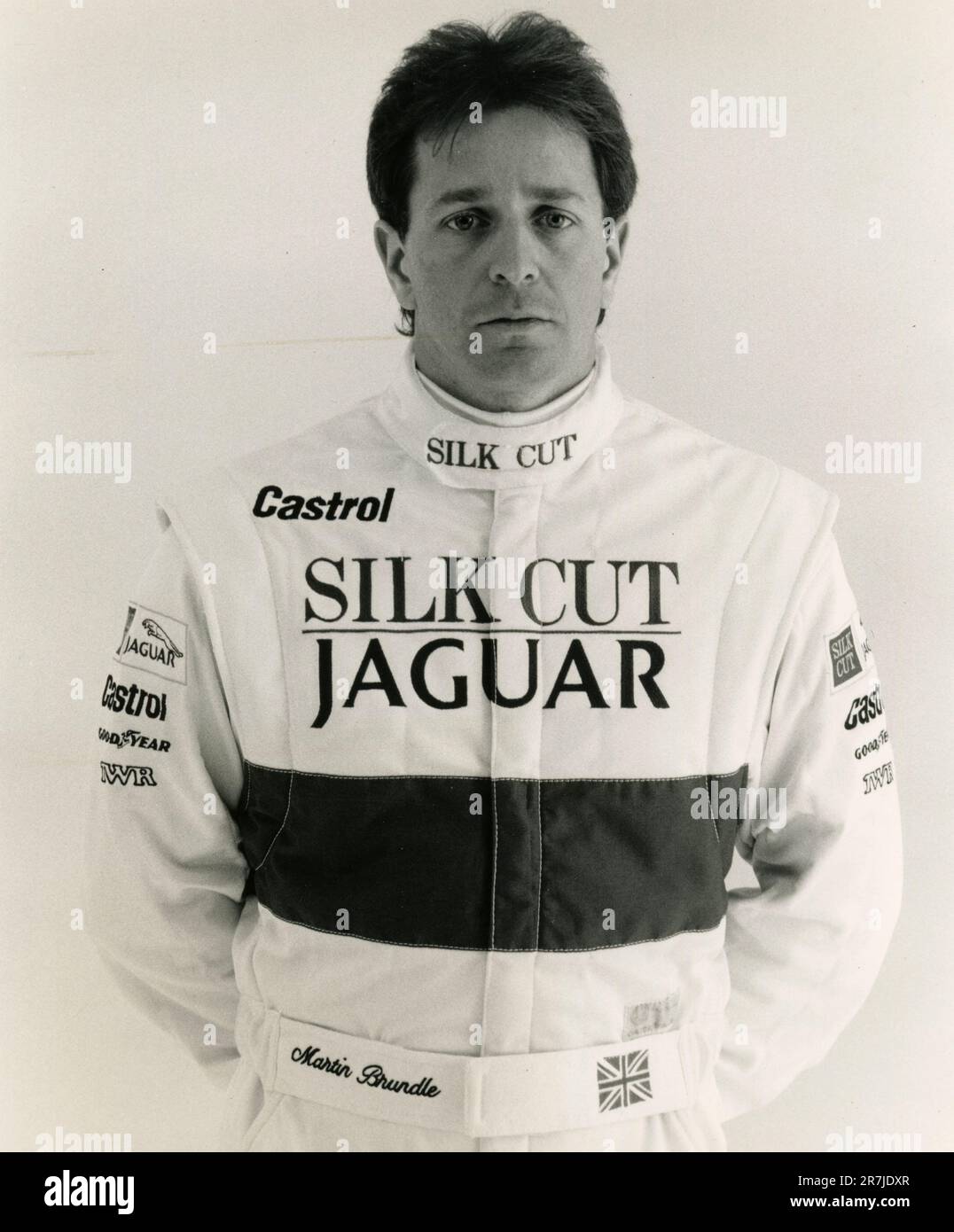 British car racing Jaguar pilot Martin Brundle, UK 1990 Stock Photo
