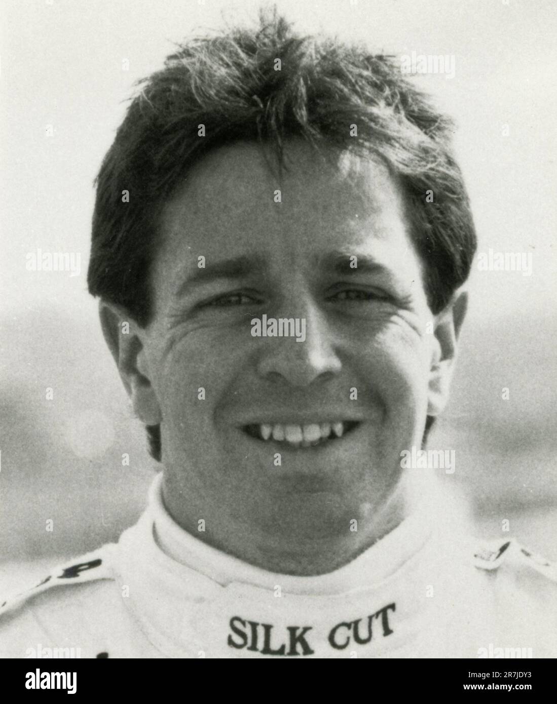 British car racing Jaguar Silk Cut pilot Martin Brundle, UK 1987 Stock Photo
