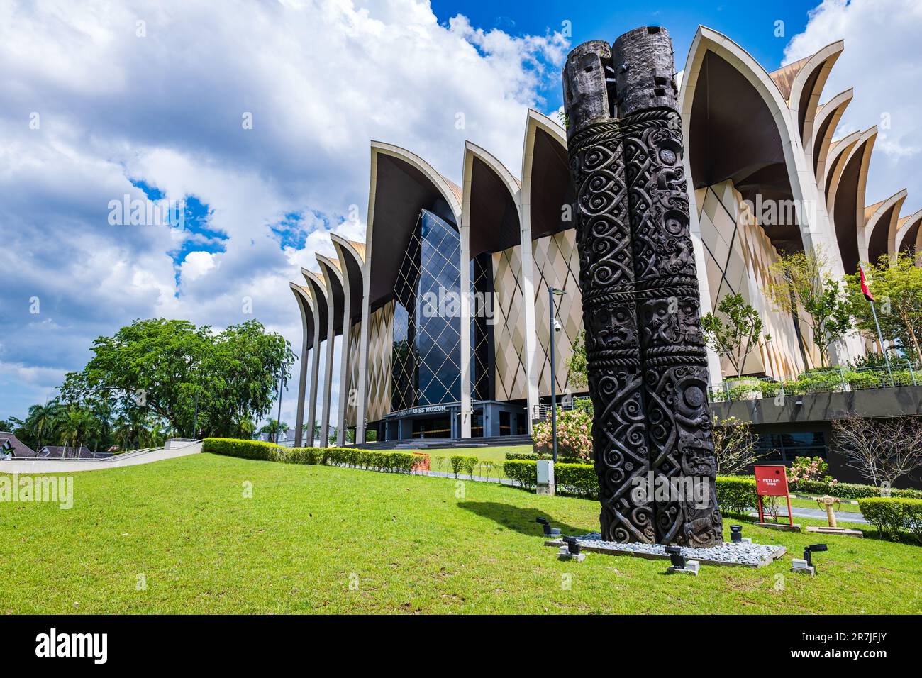 Kuching, Malaysia - May 2023: Borneo Cultures Museum architecture at
