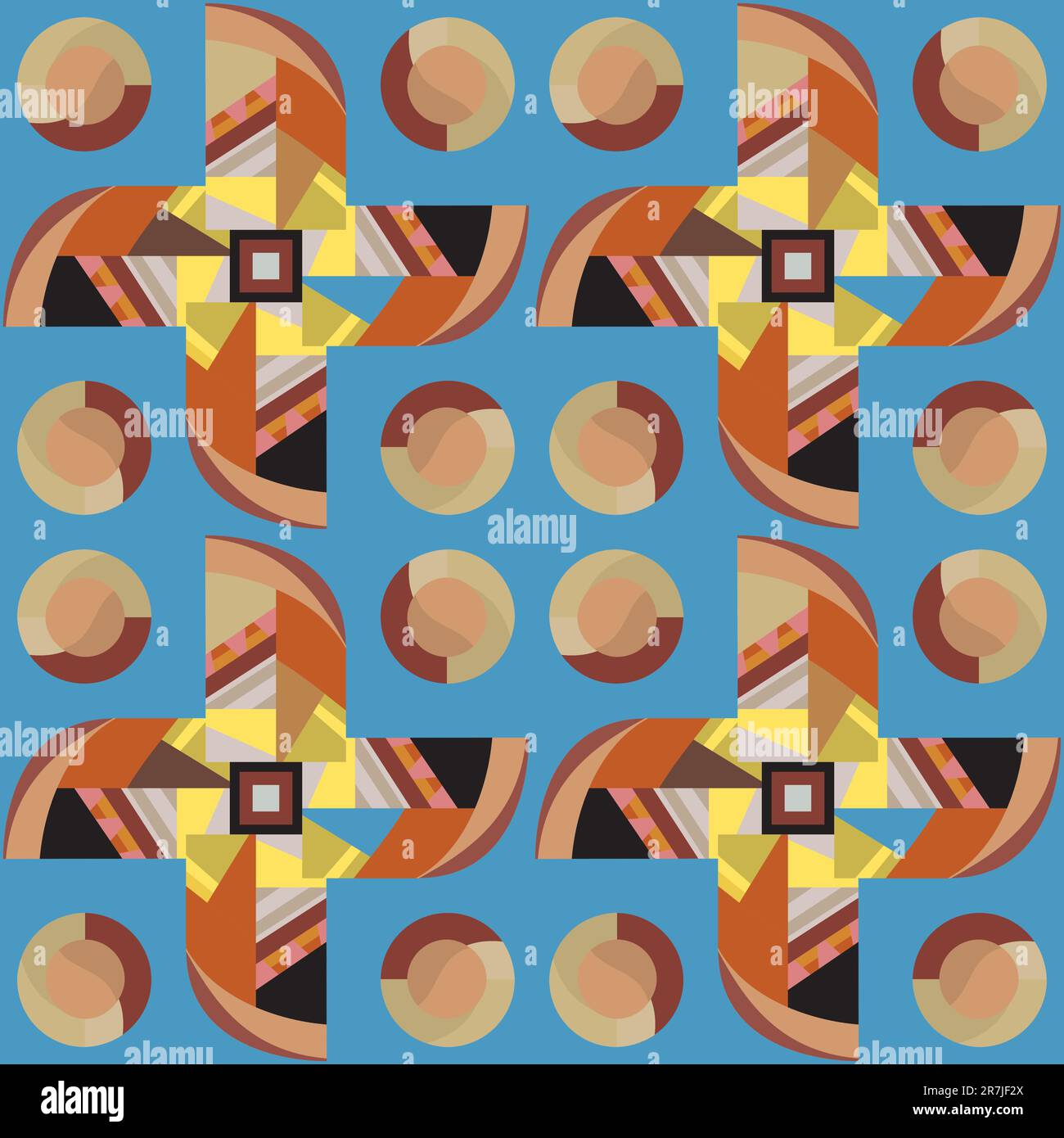 Seamless round and fan shape background pattern Stock Vector Image