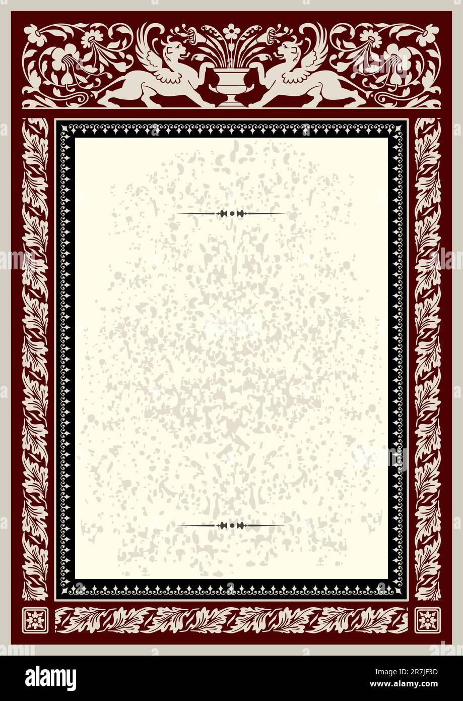 Vintage frame for certificate, awards or diploma template with heraldic ...
