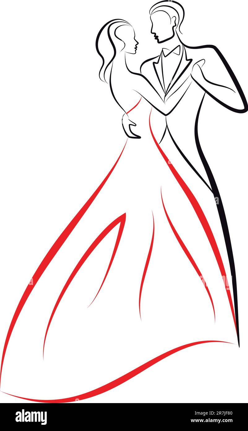 dancing woman and man, vector illustration Stock Vector Image & Art - Alamy