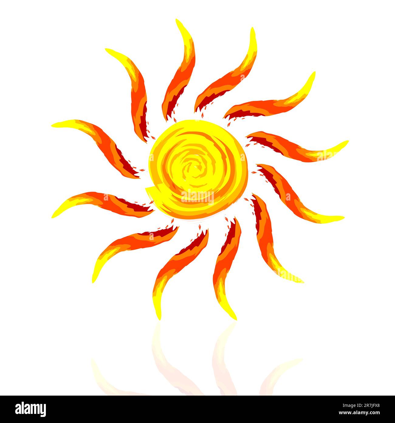 illustration of abstract sun on white background Stock Vector Image ...