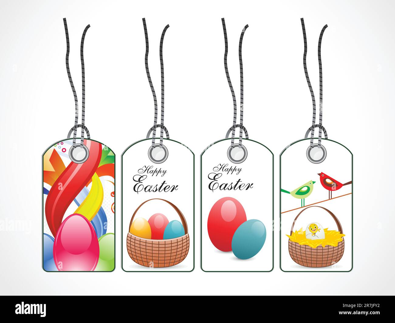 abstract colorful easter tags vector illustration Stock Vector