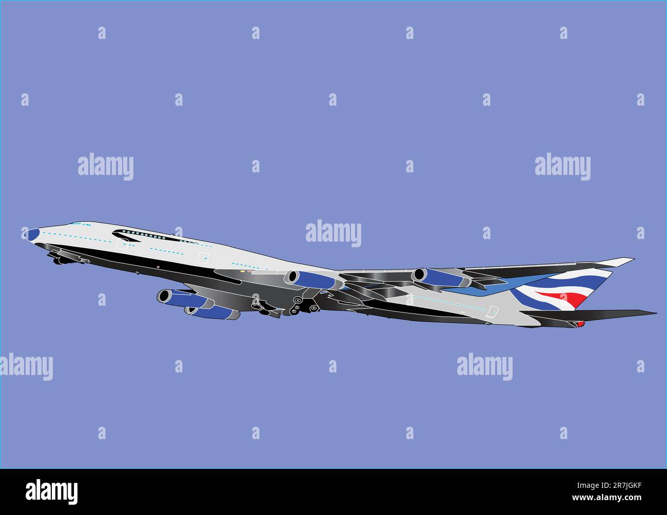 airplane illustration - vector Stock Vector
