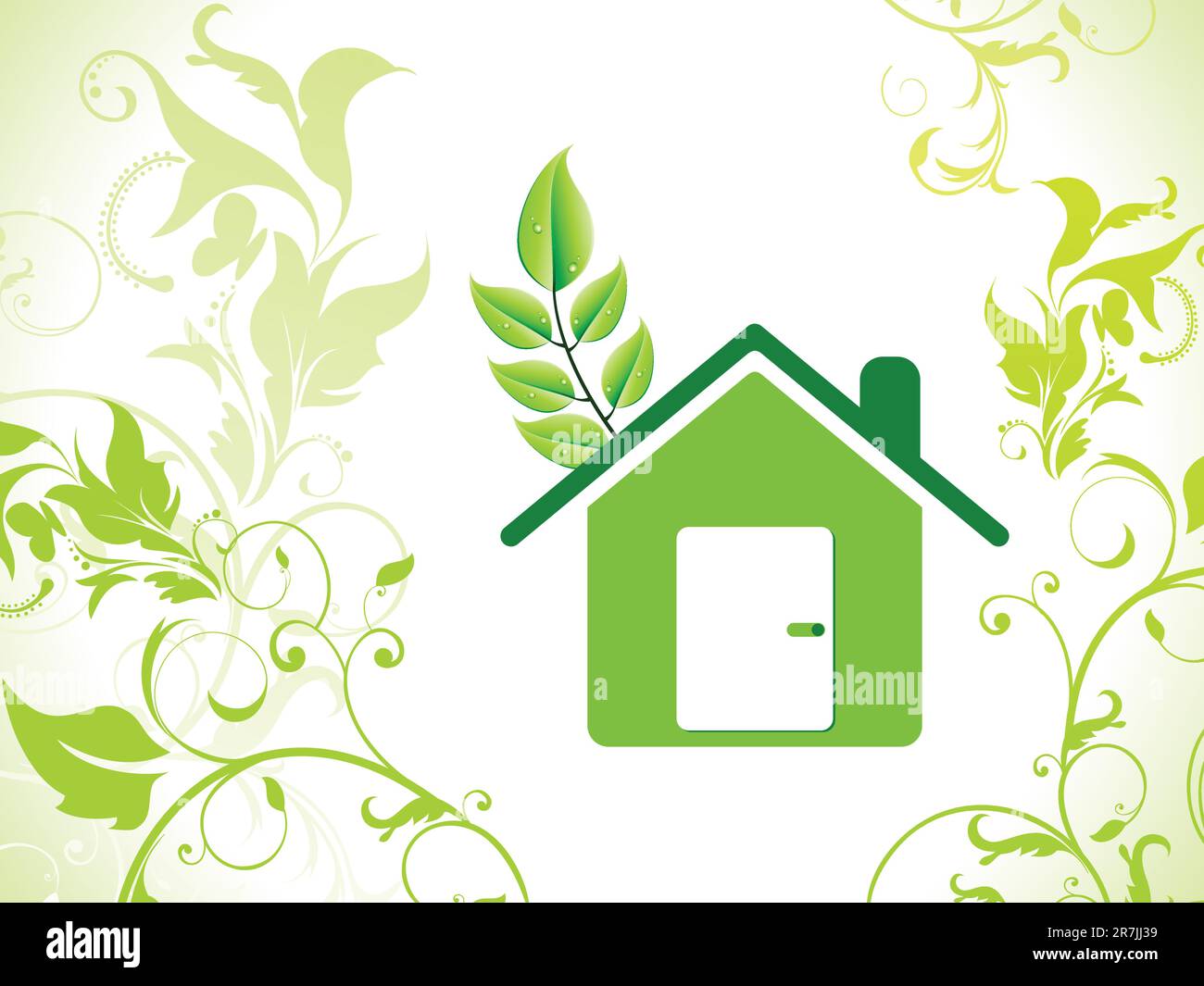 abstract eco green home icon vector illustration Stock Vector Image ...