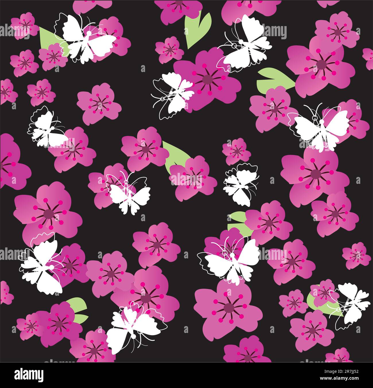 Vector illustration of floral background with butterflies Stock Vector ...