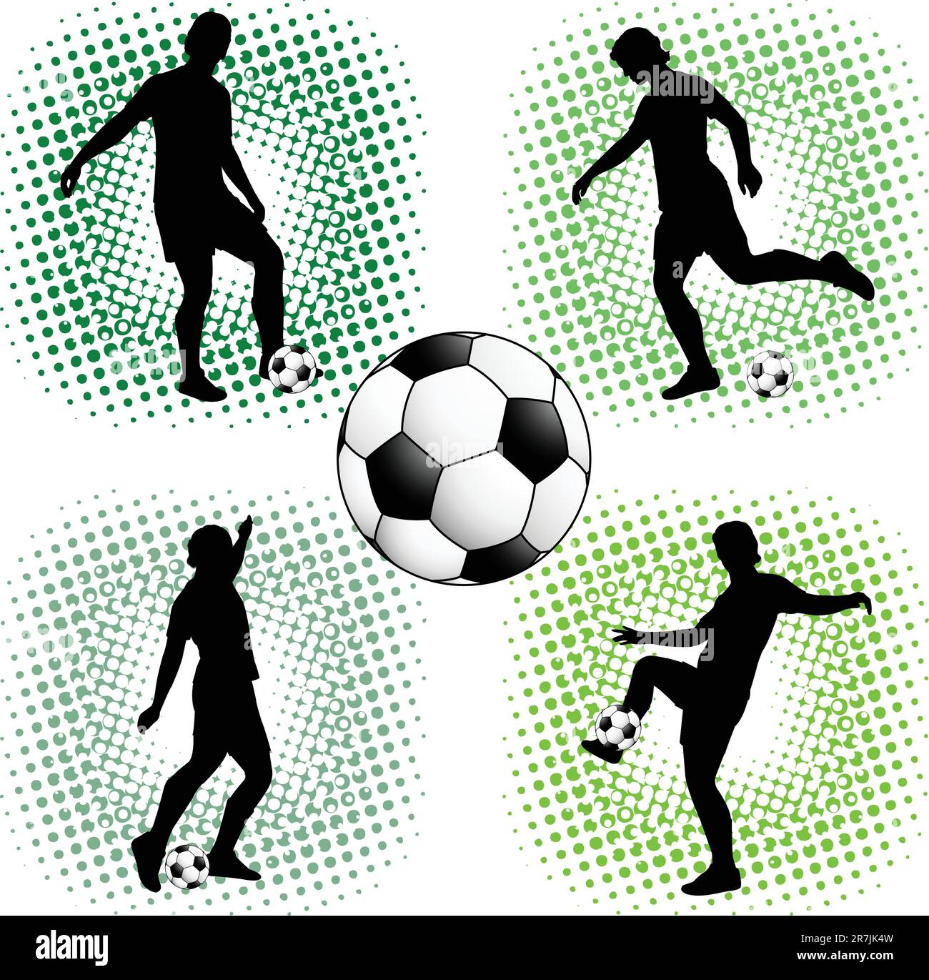 soccer players silhouettes - vector illustration Stock Vector Image ...