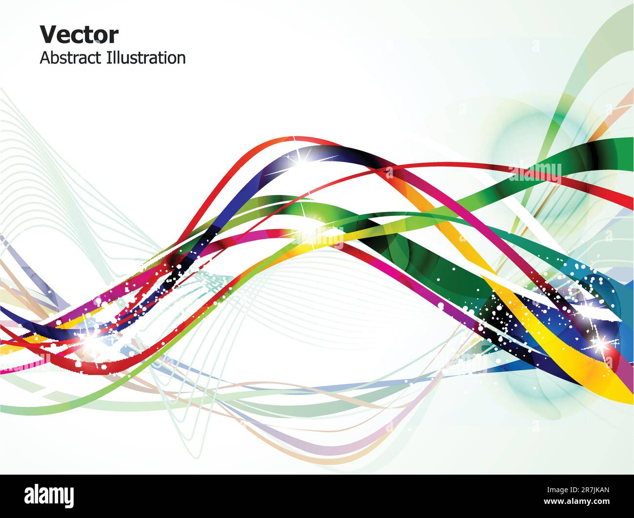 abstract colorful shiny wave background vector illustration Stock