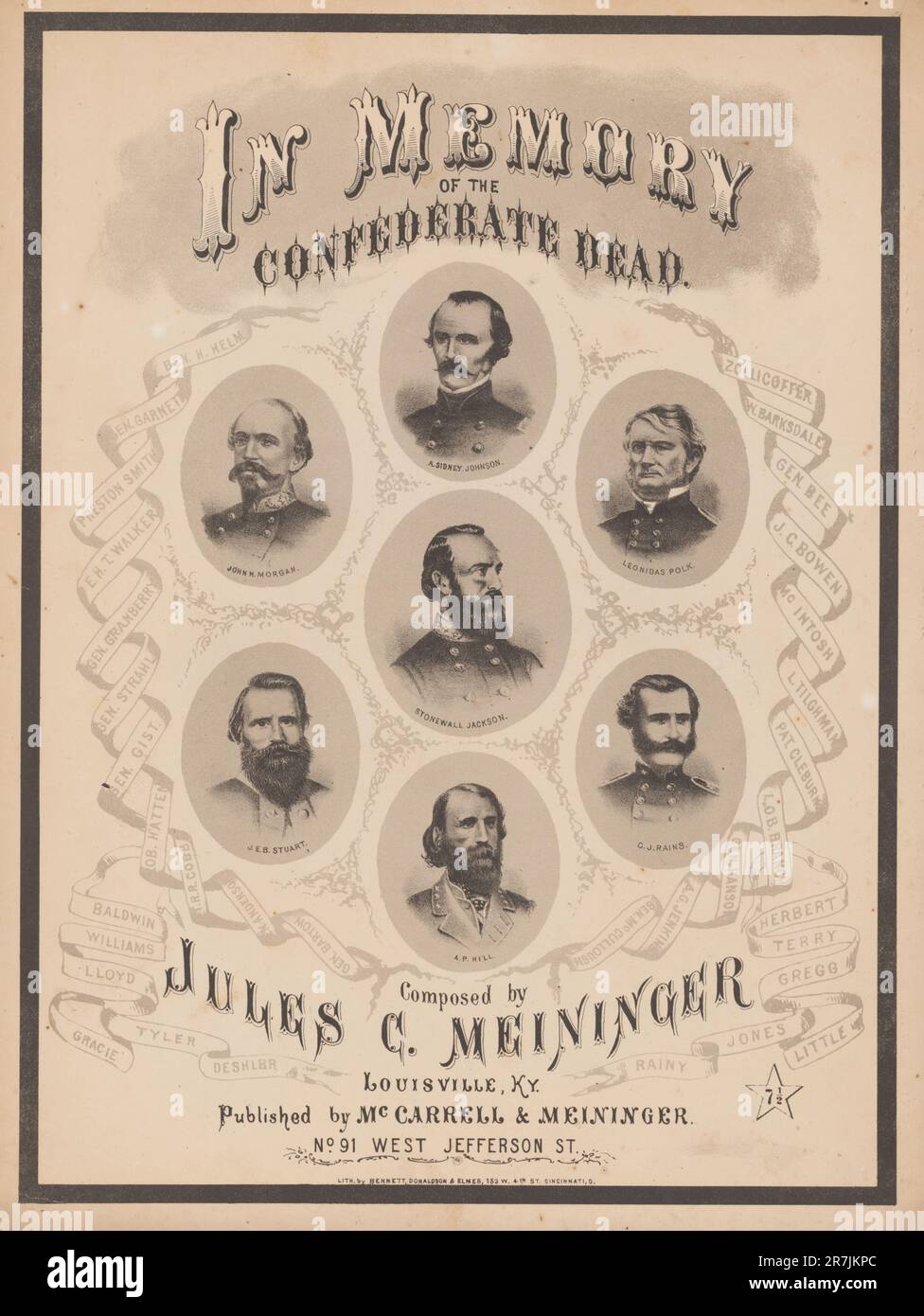 In Memory of the Confederate Dead c. 1866 Stock Photo