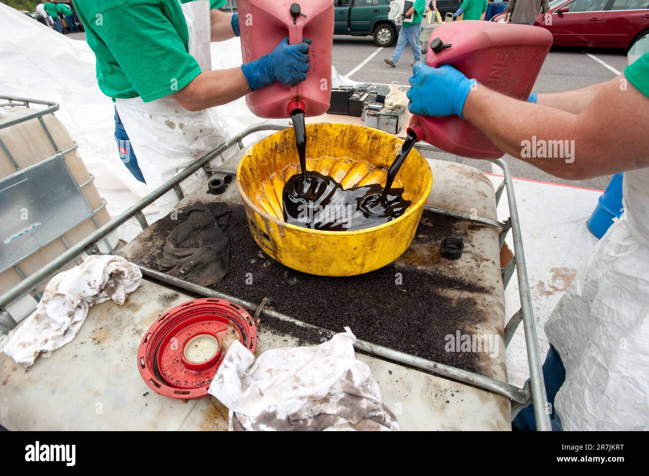 Motor oil recycling Stock Photo Alamy