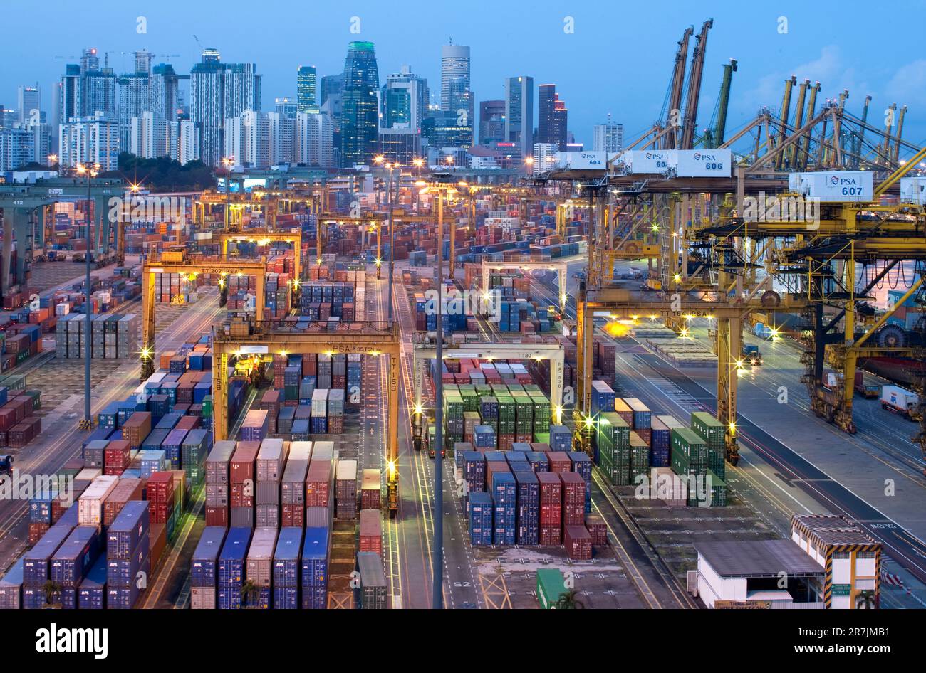 Shipping containers in Singapore, home to one of the busiest ports on