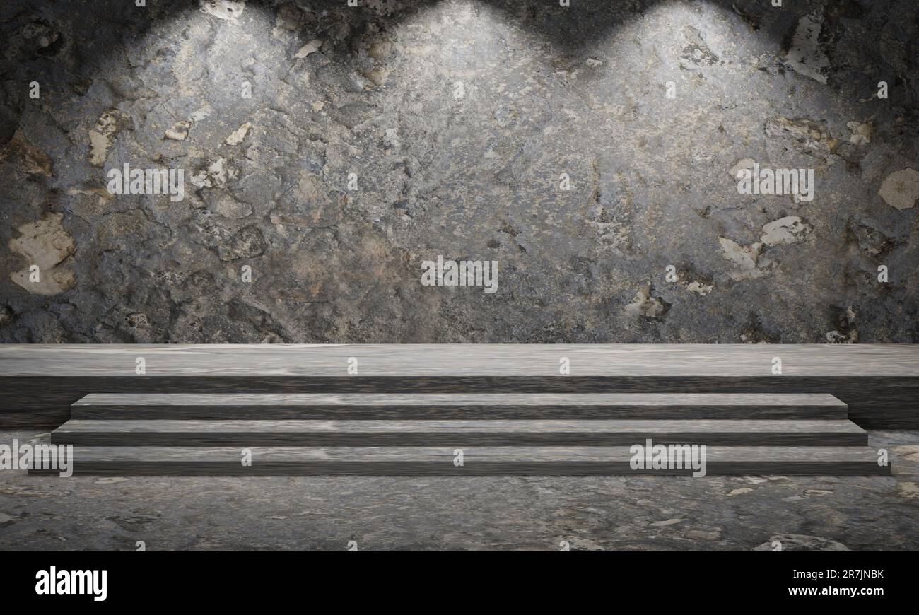Curated visual reference: Visual Reference: 3D Wall Stage Concrete Texture 3D Rendering Stock Photo