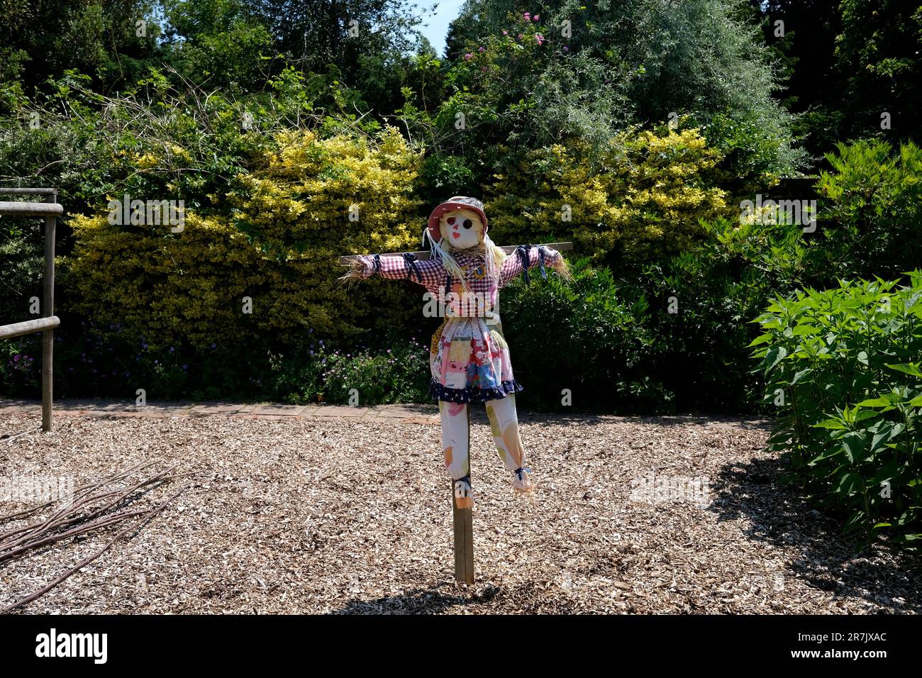 scarecrow in goodnestone park gardens, goodnestone village,kent county,uk june 2023 Stock Photo