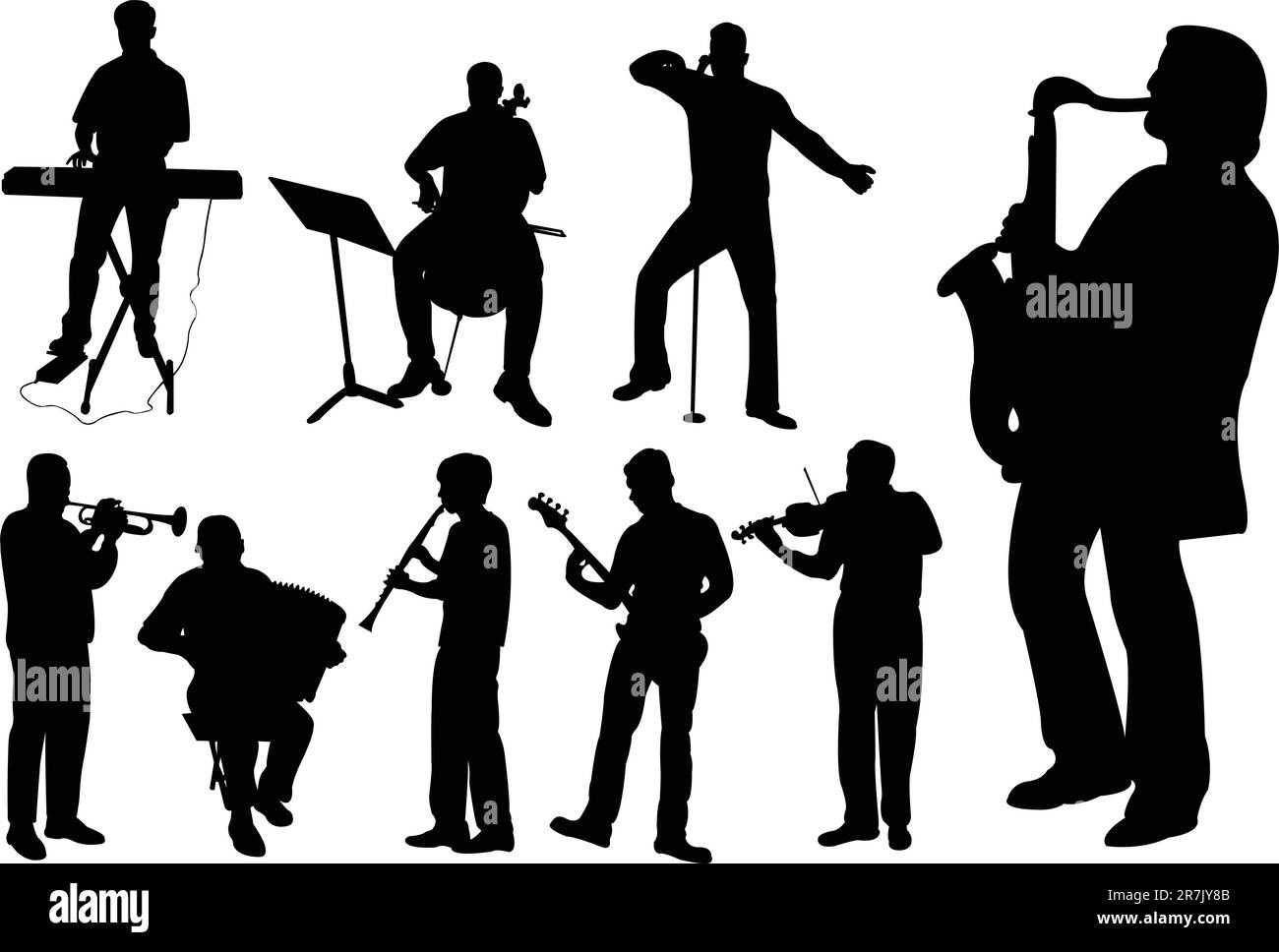 Musicians Silhouettes Collection Vector Stock Vector Image And Art Alamy 6090