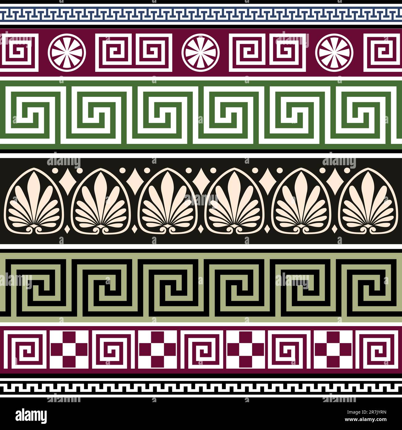 Set of antique greek borders or ornaments. Full scalable vector graphic ...