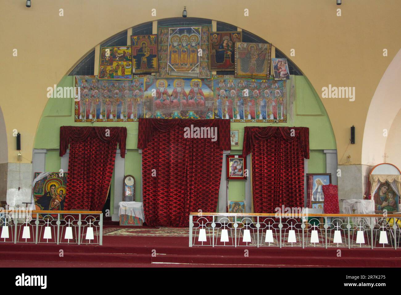Africa, Ethiopia, Axum, Interior of The Church of Our Lady Mary of Zion said to houses the Biblical Ark of the Covenant. Stock Photo