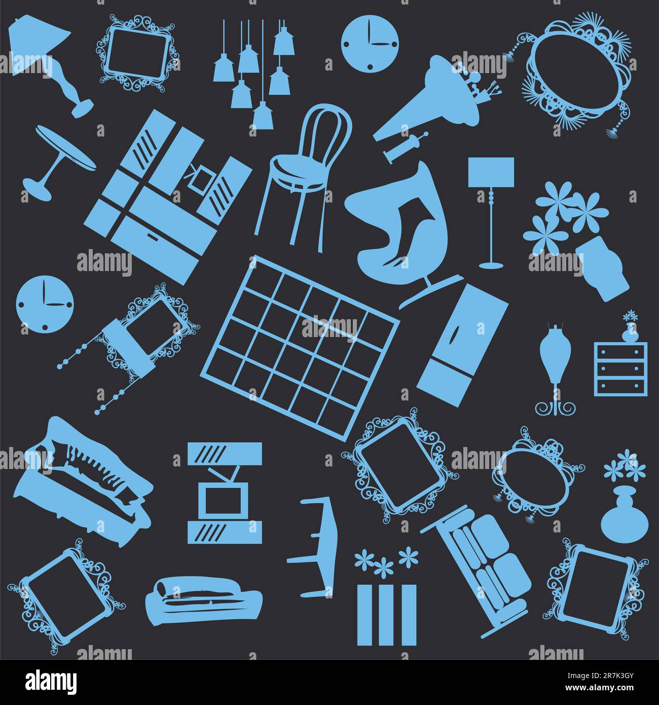 Seamless furniture background Stock Vector