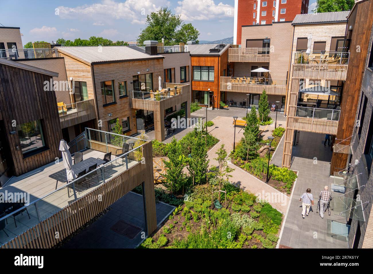 Oslo 20230616.The newly built dementia village Dronning Ingrids hage is  located on Lille Toyen in Oslo and is a closed housing community for around  130 people with dementia in Oslo. Photo: Heiko