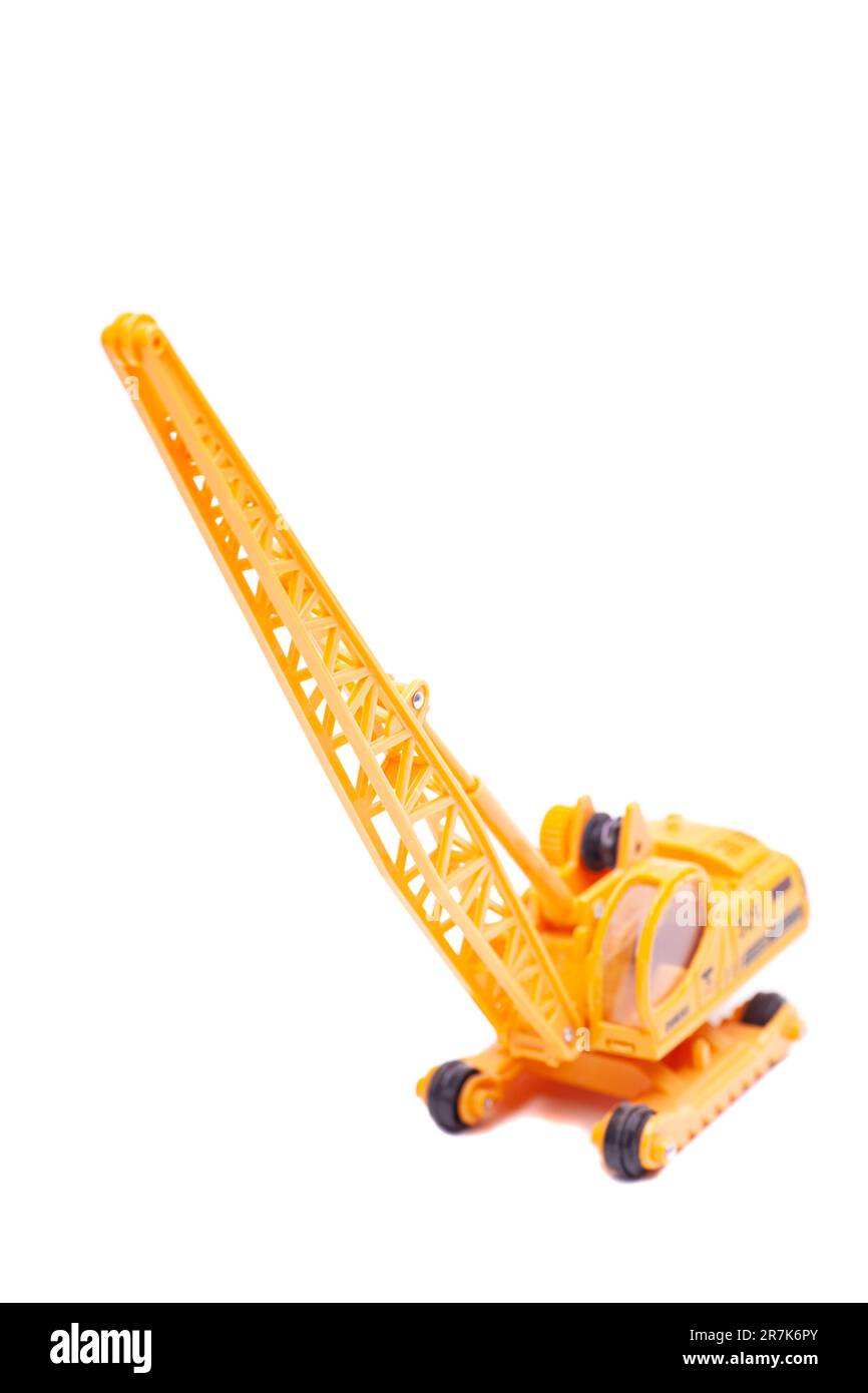 building crane construction machinery toy isolated on white background ...