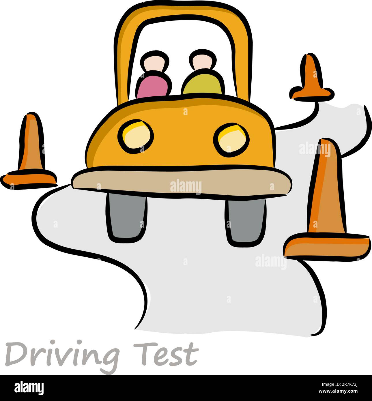 An image of a driver taking a driving test. Stock Vector
