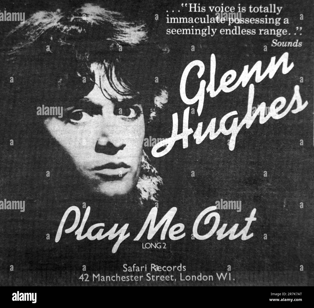 Glenn Hughes album Play Me Out press advert from UK LP issued 1977