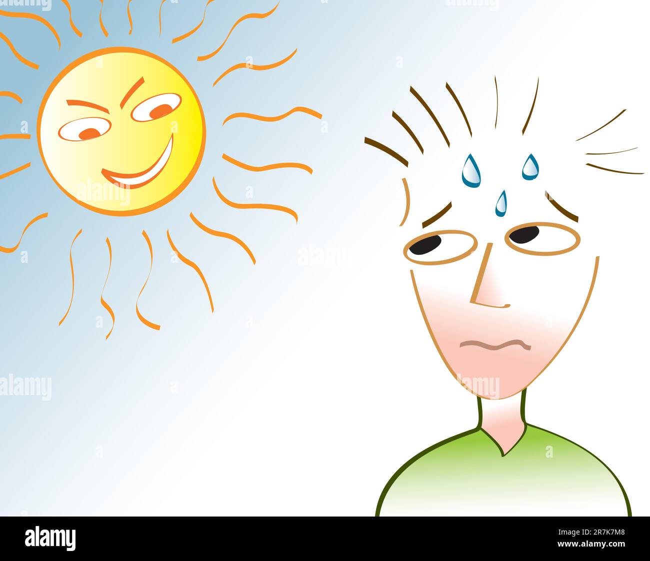 sweating person in sun
