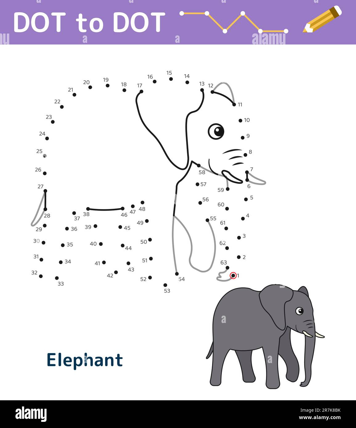 Numbers game Dot to dot. Math game for kids Stock Vector Image & Art