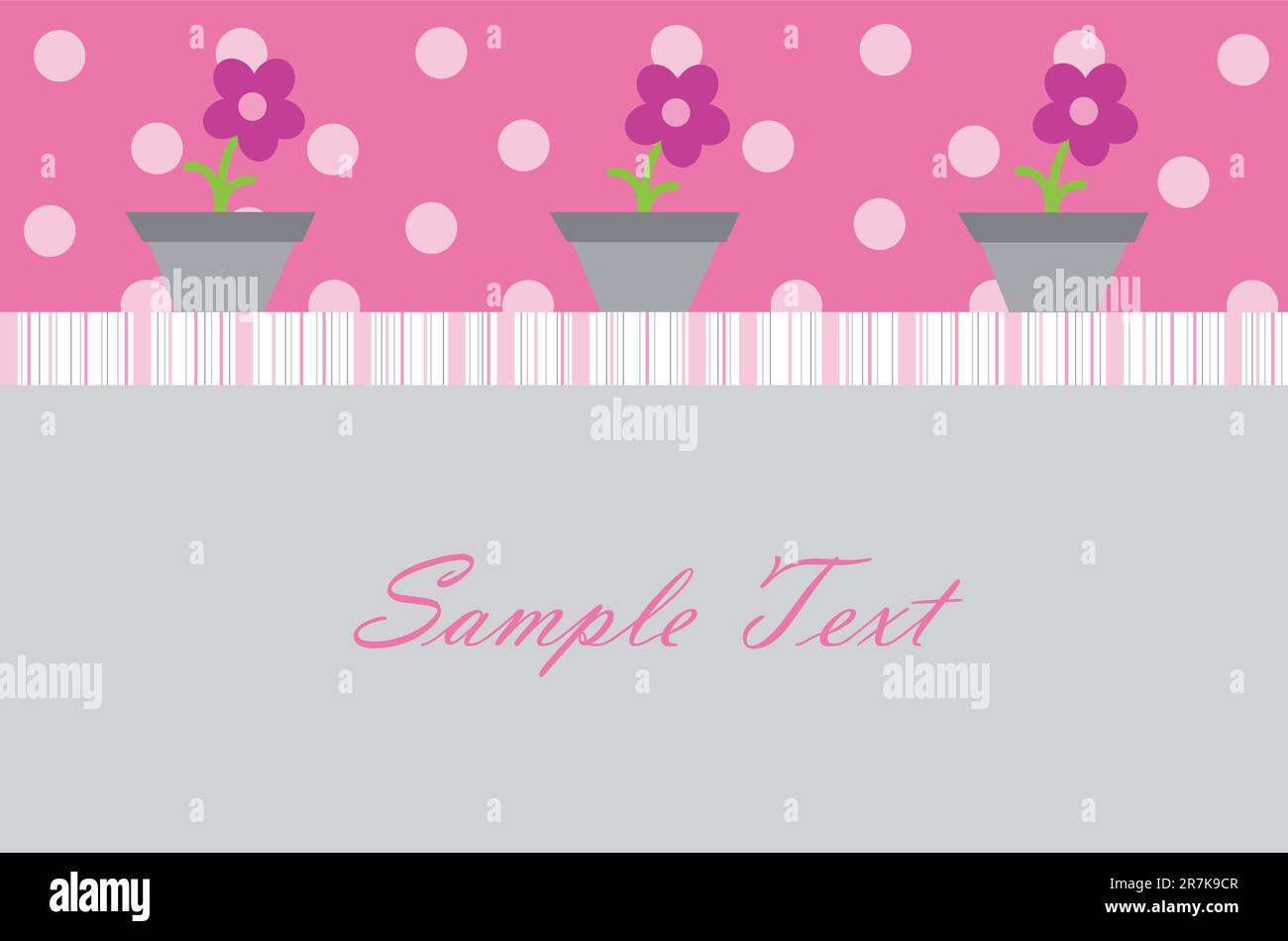 Pink baby girl invitation announcement Stock Vector