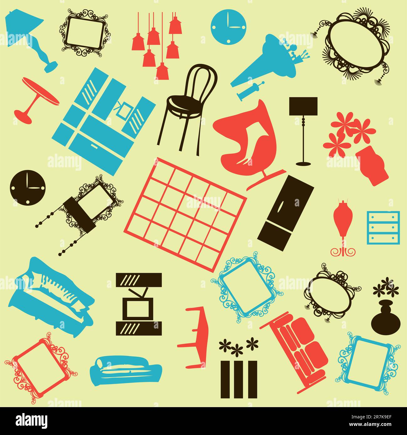 Seamless furniture background Stock Vector