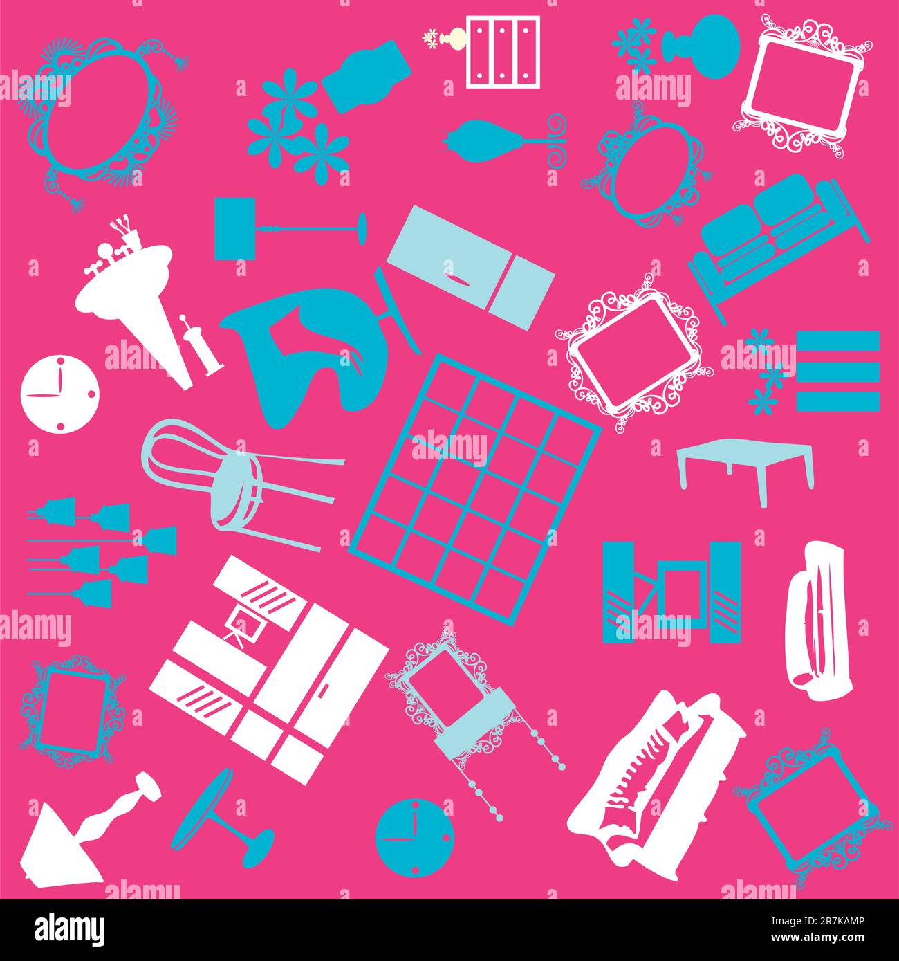 Seamless furniture background Stock Vector