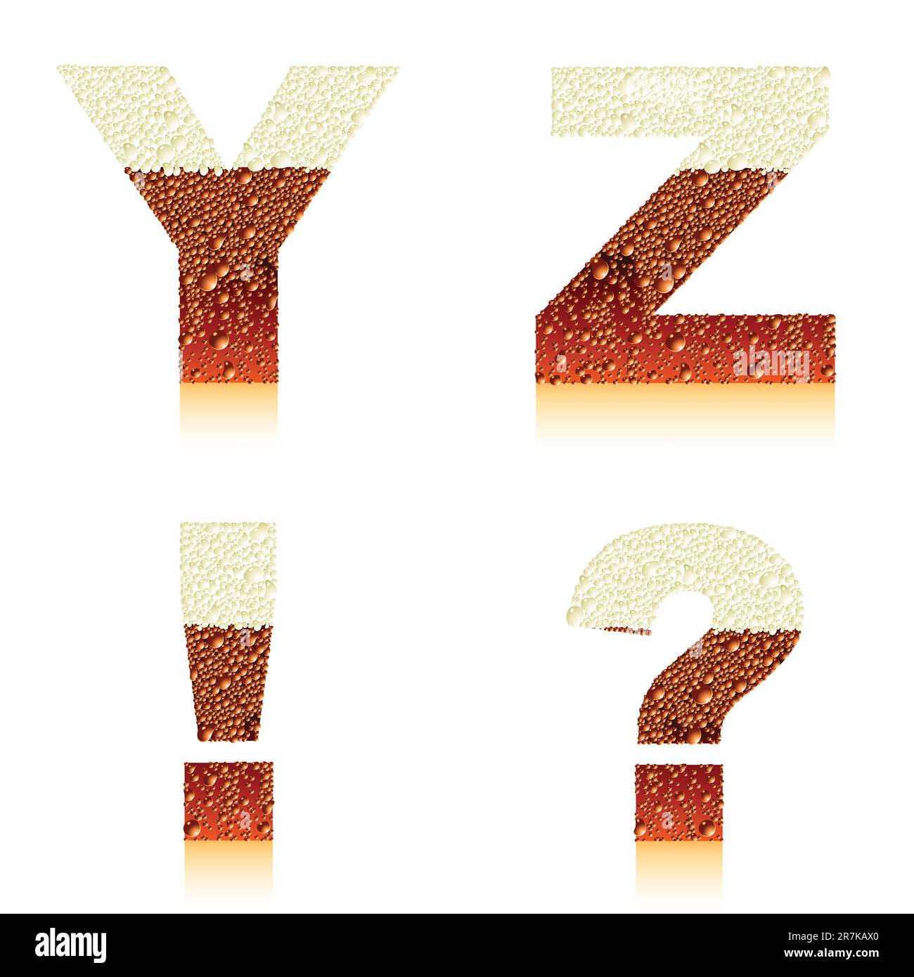 alphabet dark beer YZ, this illustration may be useful as designer work Stock Vector