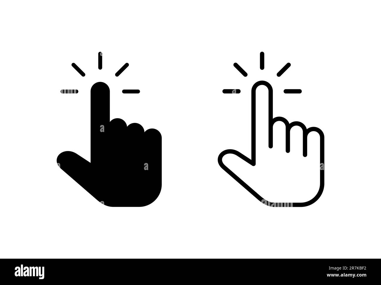 Hand cursor icon set. cursor icon vector. hand cursor icon click Stock ...
