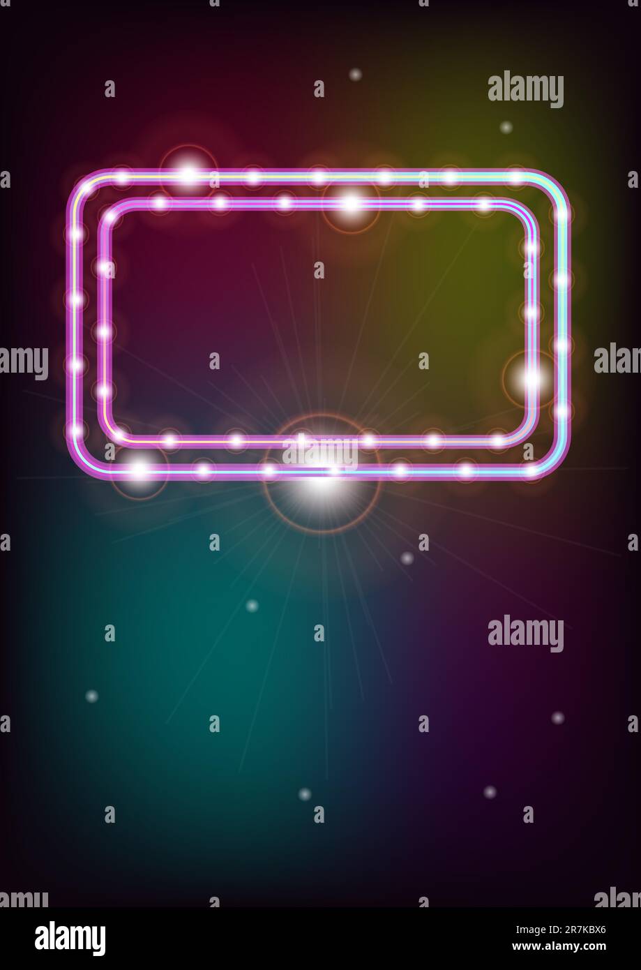 Abstract Background - Glowing Frame on Multicolor Background Stock Vector