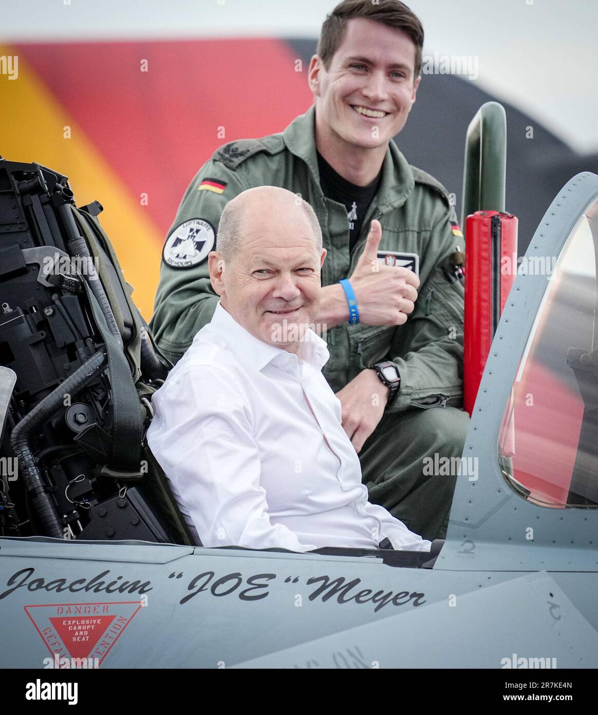 Steven R.kay Pilot Riverside California Jagel, Germany. 16th June, 2023. German Chancellor Olaf Scholz (SPD ...