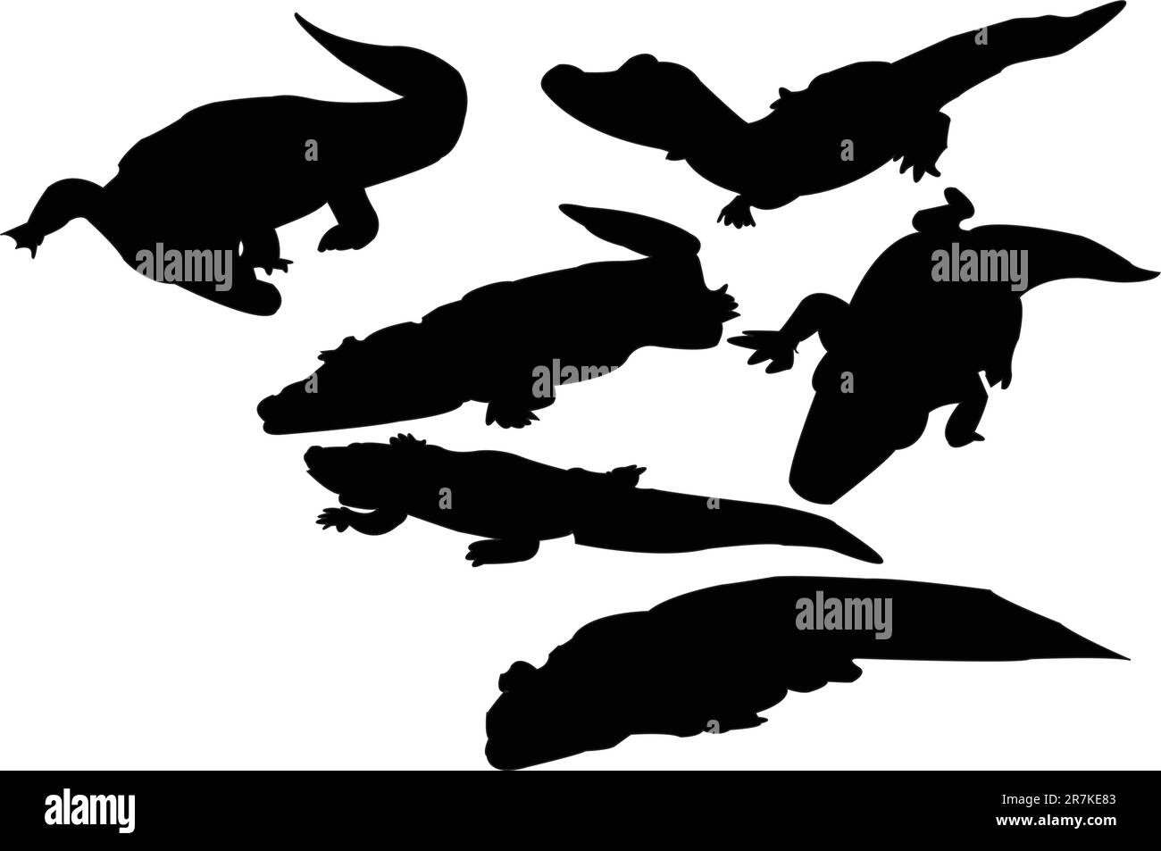 crocodile collection - vector Stock Vector