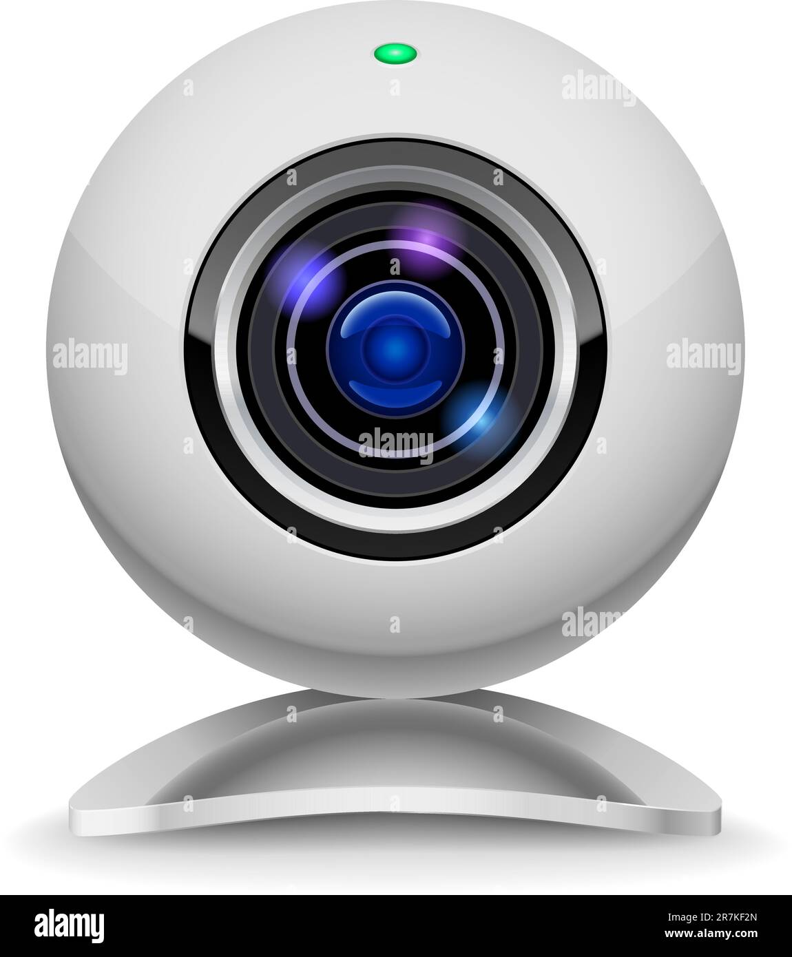 Realistic white webcam. Illustration on white background Stock Vector