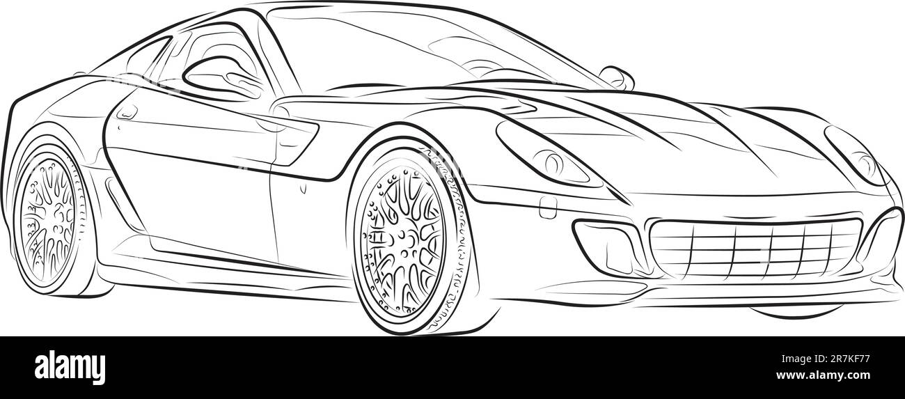 Drawing of the expensive car, vector illustration Stock Vector Image ...