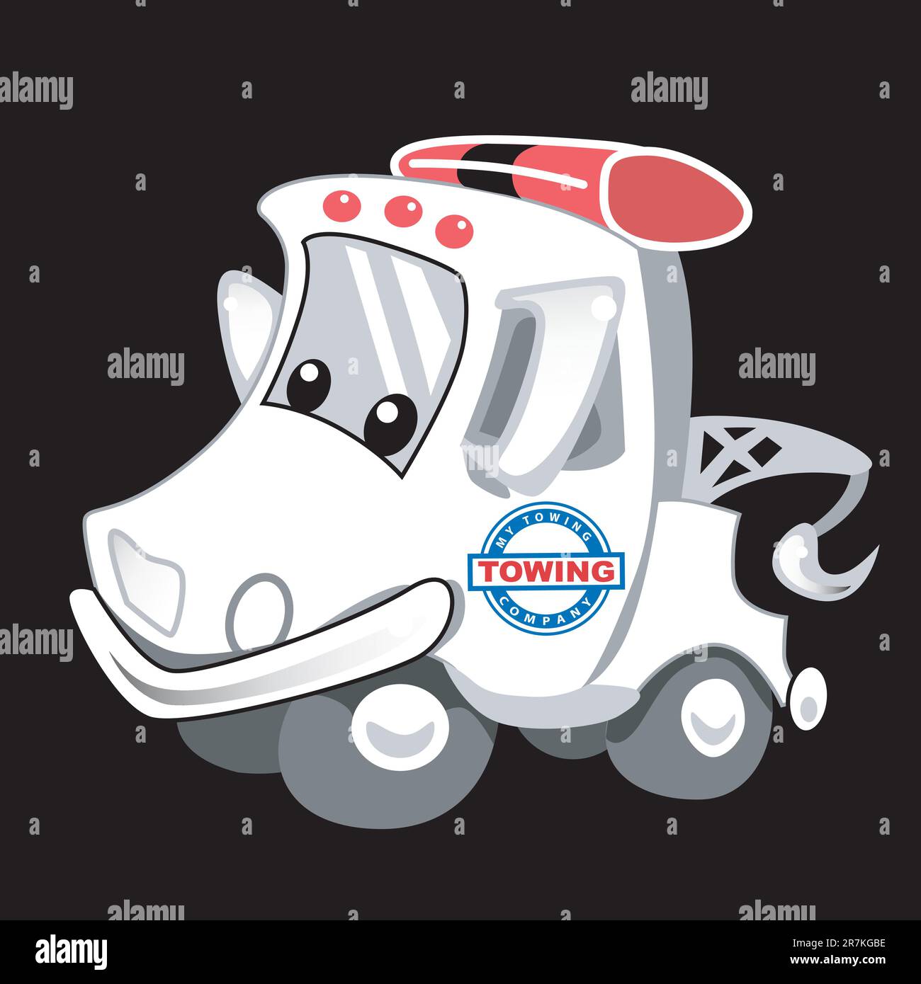 A tow truck cartoon character makes a good company mascot, avatar,ad cartoon or icon Stock Vector