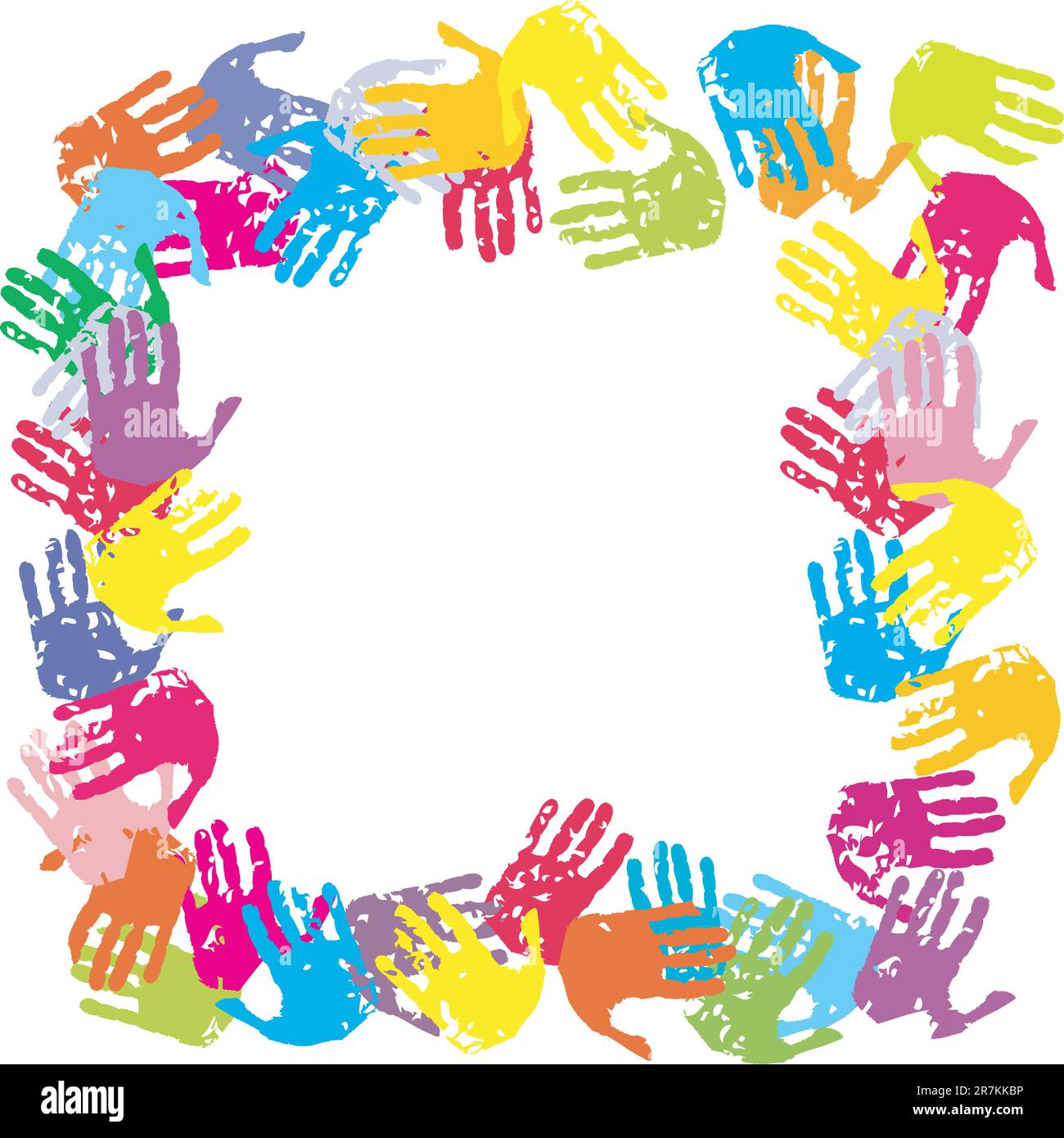 Frame with colored hands Stock Vector