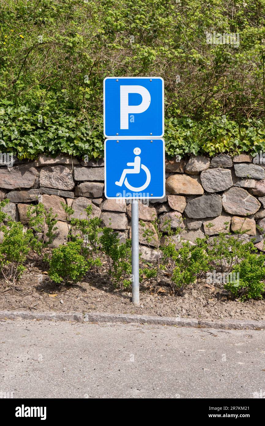 Parking for people with walking difficulties Stock Photo