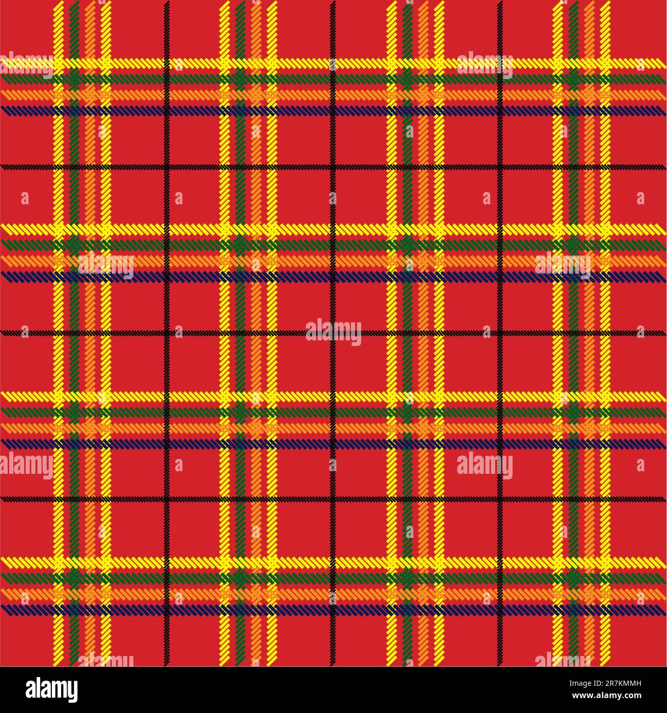 Background - Illustration of Red Tartan Fabric Texture Stock Vector