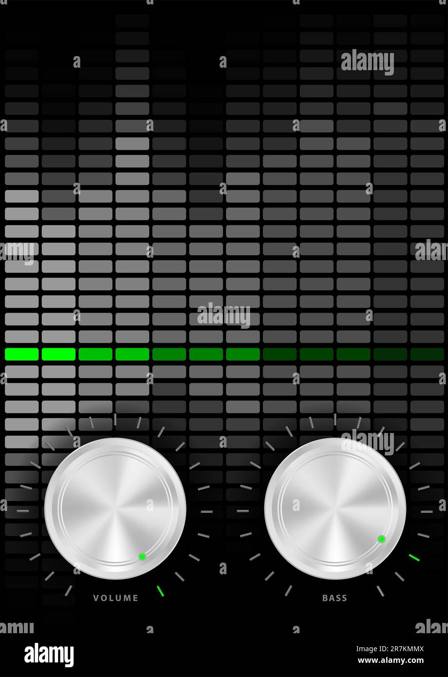 Music Party Background Amplifier Volume and Bass Knobs and Grey