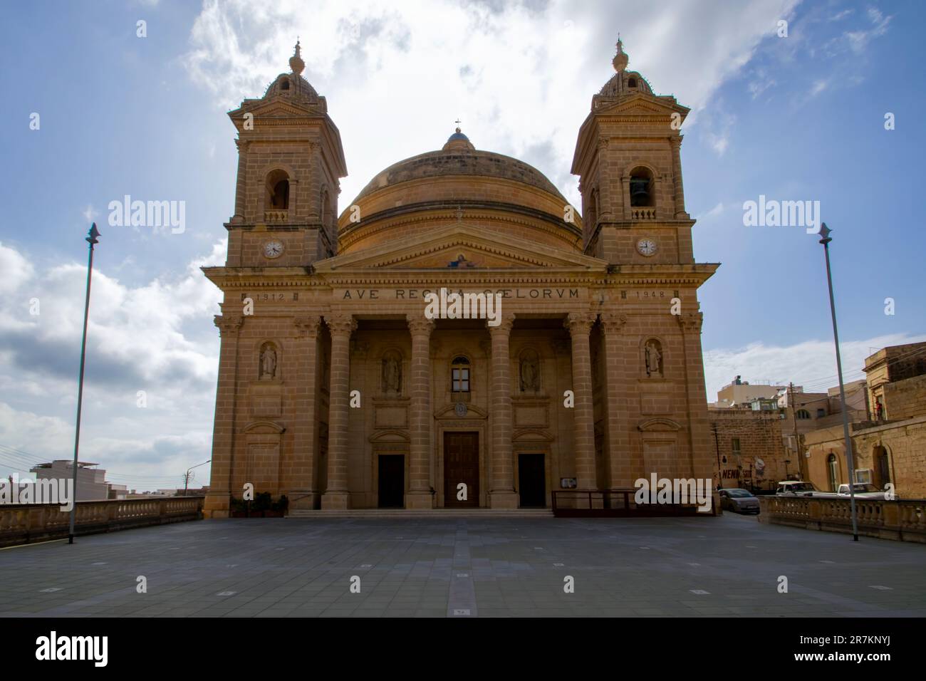 The Parish Church of the Assumption of the Blessed Virgin Mary into Heaven in Mgarr, Malta Stock Photo