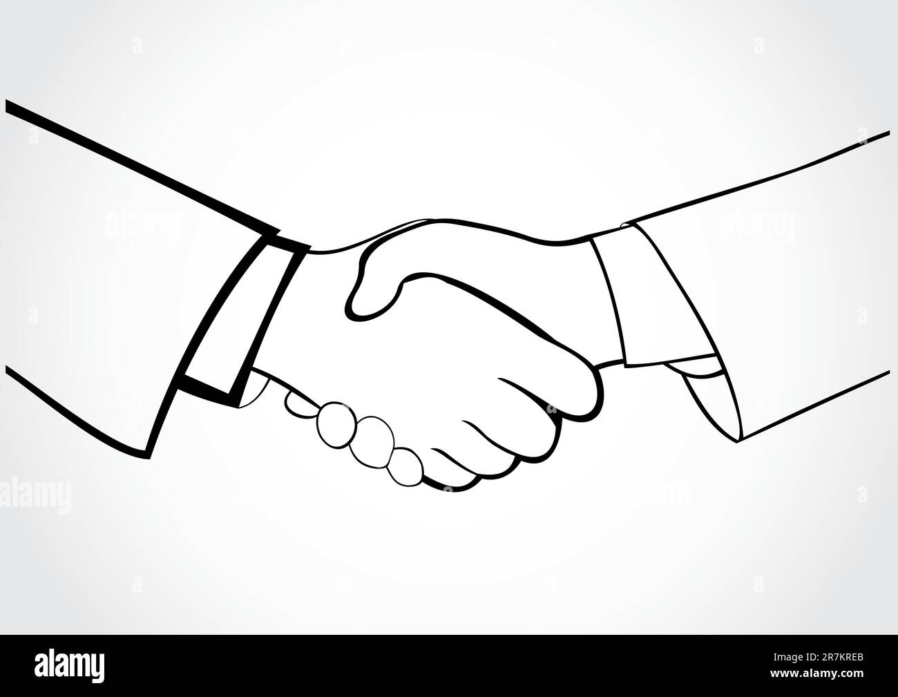 Strong hand shake. The contract conclusion. A friendly greeting Stock Vector