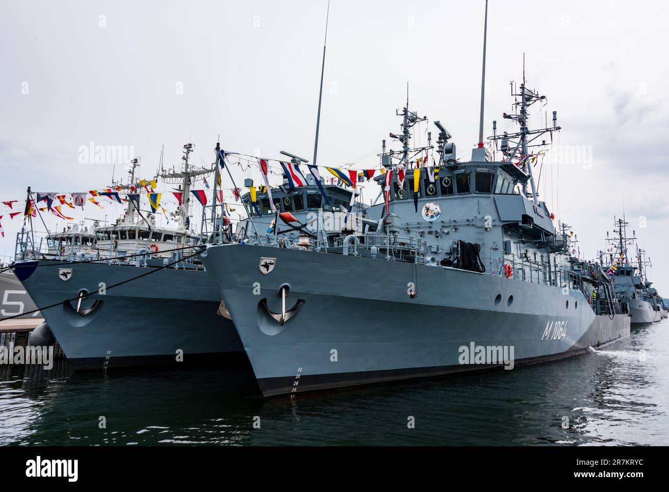 Kiel, Deutschland, 16. Juni 2023, Die Deutsche Marine begrüßt zur Kieler Woche im Marinestützpunkt Kiel-Wik mehr als 40 Schiffe aus 14 Nationen. Heute Stock Photo