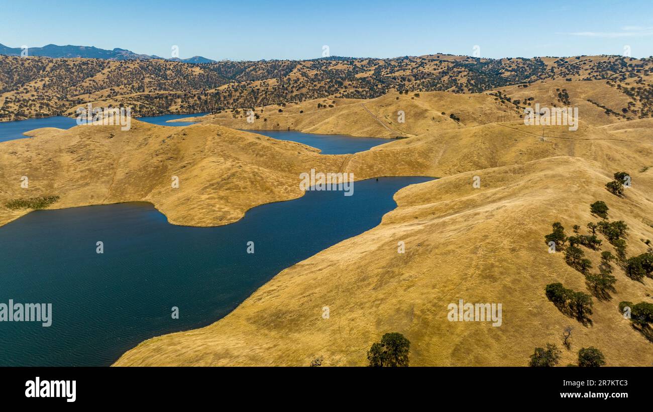 San Luis Reservoir, over 180% average for the month of July Stock Photo